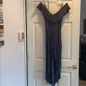 Cold shoulder high low dress